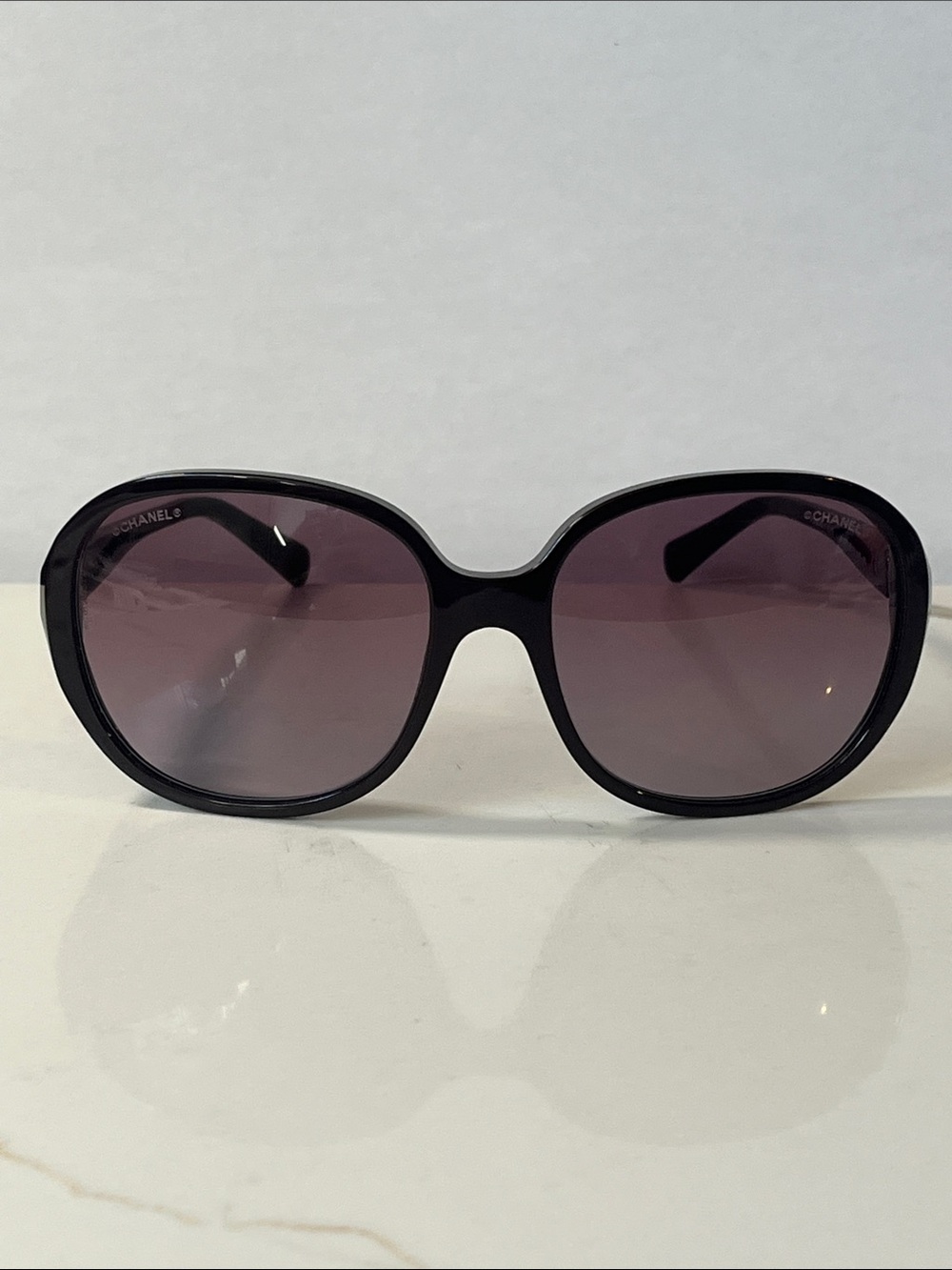 Authentuc CHANEL Burgundy Sunglasse& Purple Gradient Lenses **READ DESCRIPTION